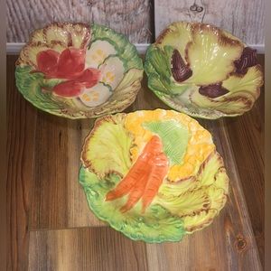 Temp-Tations by Tara Set of Three Figural Vegetable Salad Bowls Bright Colors